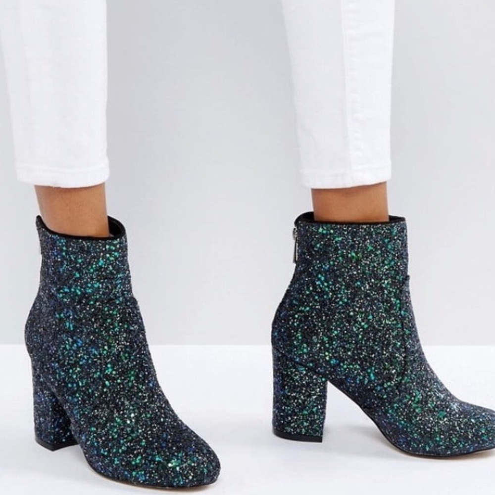 Black Glitter Bootie